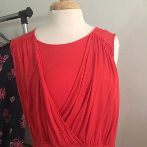 Coral sleeveless dress, size large, Messina.